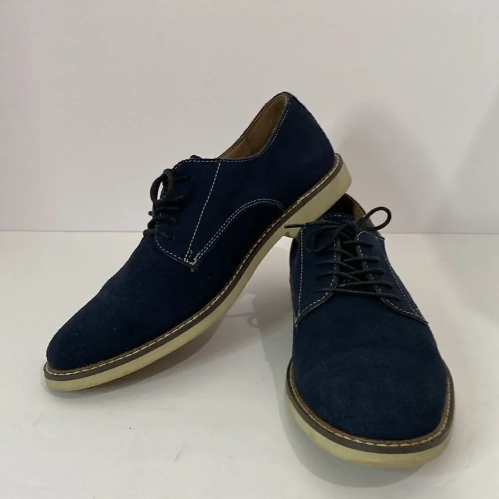 Banana Republic Mens Blue Suede Shoes Owen Lace Up Oxfords